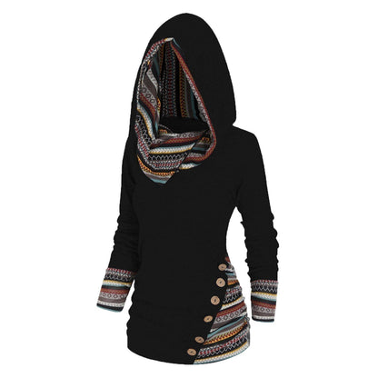 Lässiger Damen Kapuzenpullover mit Tribal-Muster – Tavira