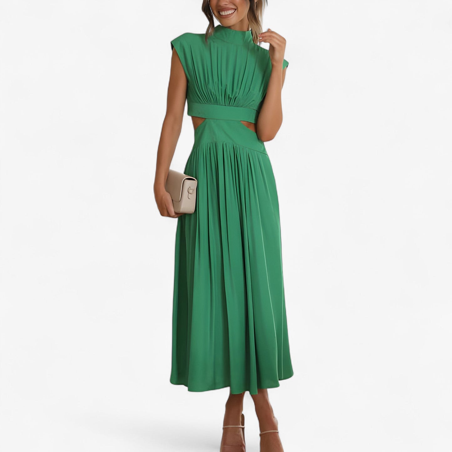 Elena | Elegantes Kleid mit hohem Ausschnitt