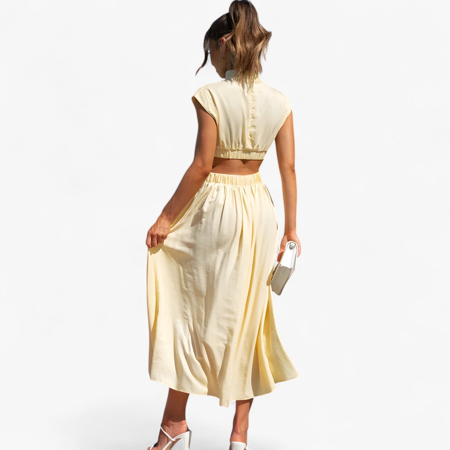 Elena | Elegantes Kleid mit hohem Ausschnitt