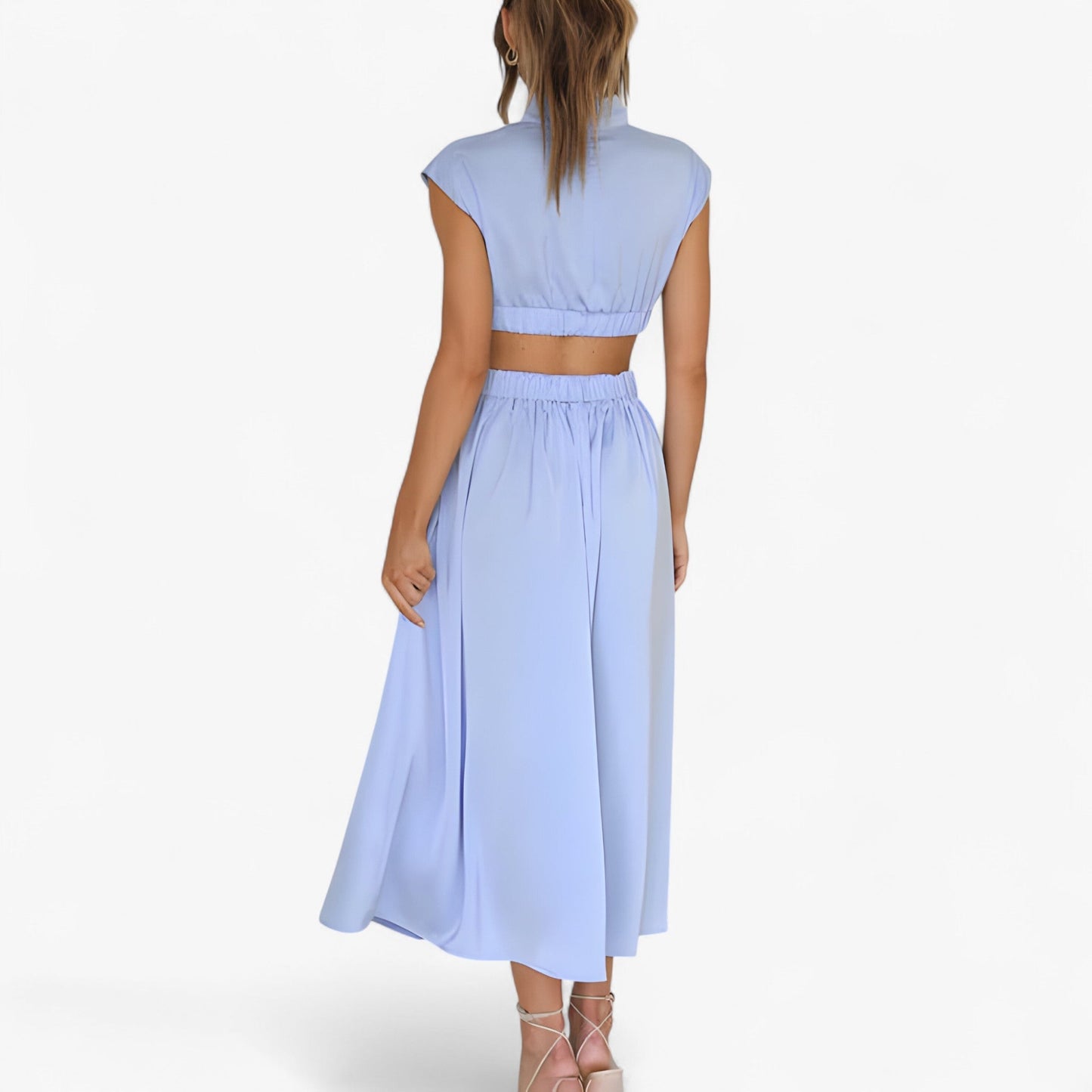 Elena | Elegantes Kleid mit hohem Ausschnitt