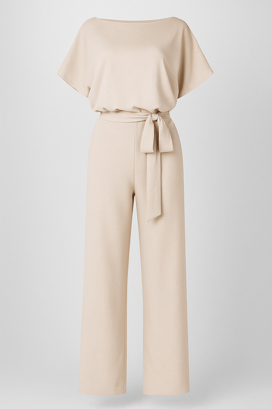 Wolff | Eleganter Damen-Jumpsuit mit Taillengürtel und fließenden Ärmeln