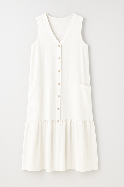 Royce | Fließendes ärmelloses Strandkleid