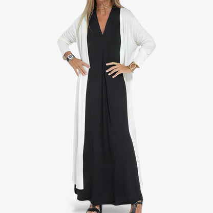 Helen | Langes Kleid mit Gratis-Cardigan - Elegant und bequem