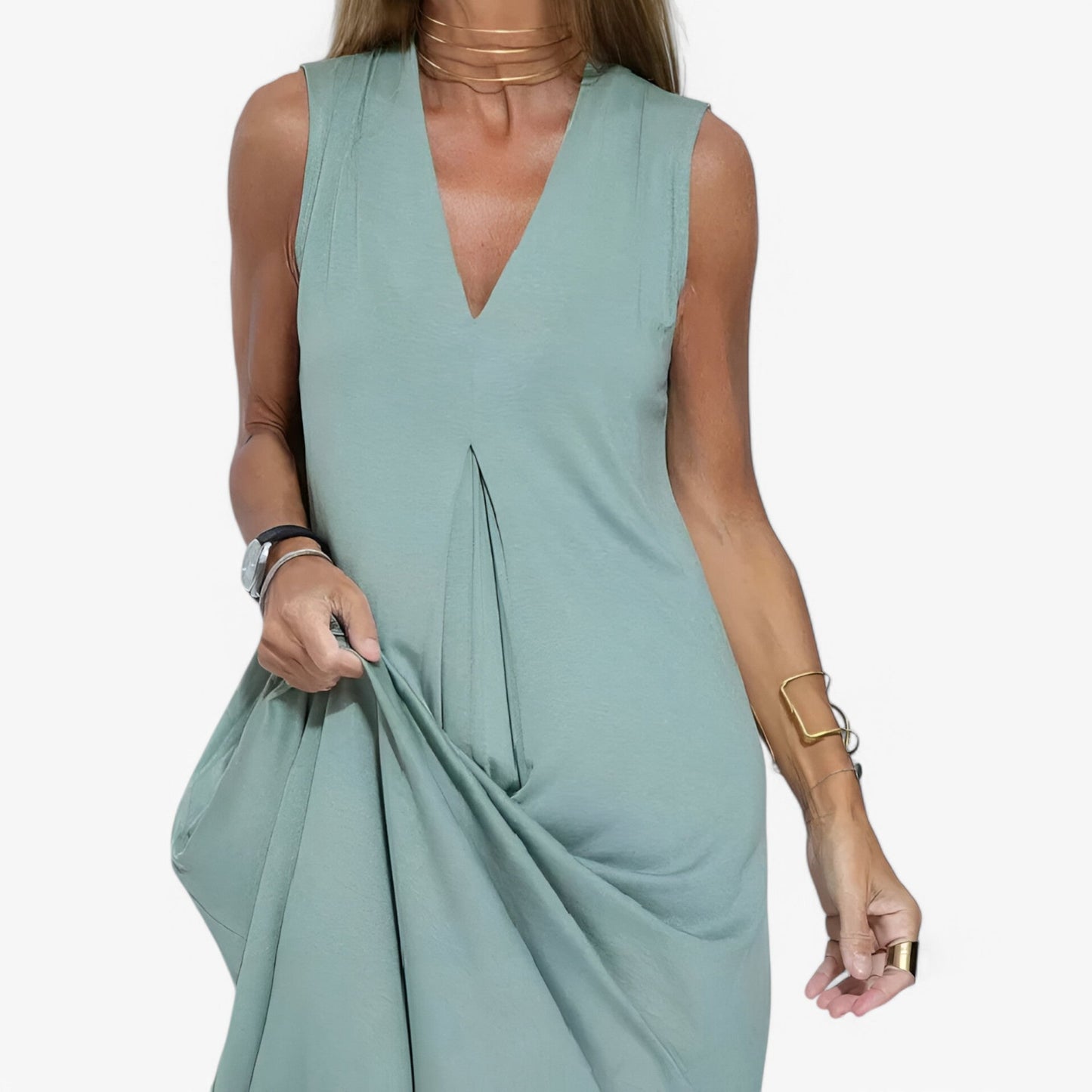 Helen | Langes Kleid mit Gratis-Cardigan - Elegant und bequem