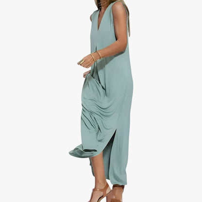 Helen | Langes Kleid mit Gratis-Cardigan - Elegant und bequem