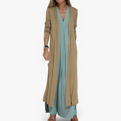 Helen | Langes Kleid mit Gratis-Cardigan - Elegant und bequem